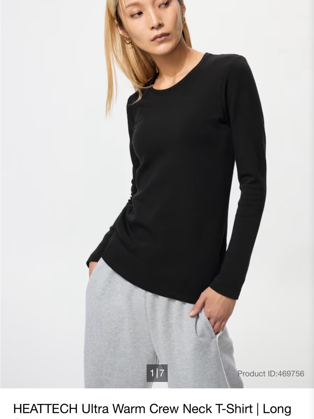 EUC Uniqlo Ultra Warm Black Crew Neck Long-Sleeve Top